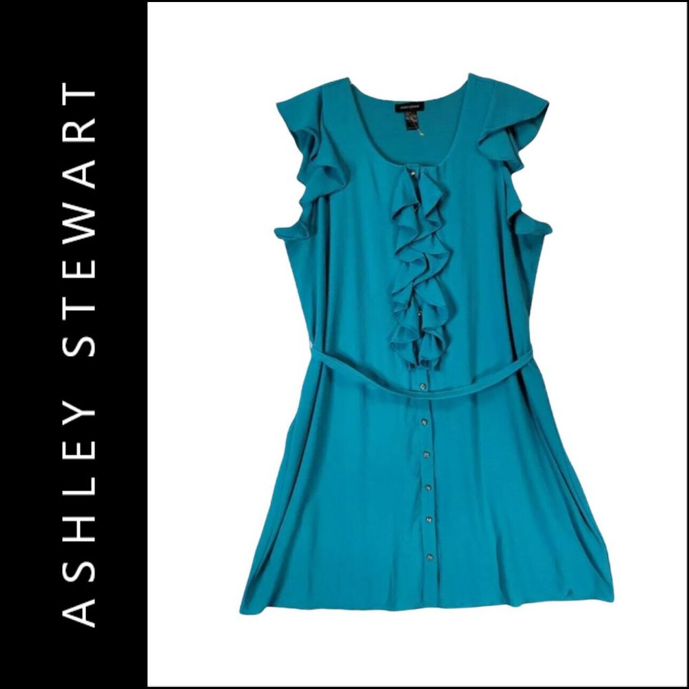 Ashley Stewart Women Sleeveless Dress Stretch Size 24 Green